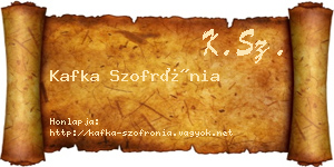 Kafka Szofrónia névjegykártya